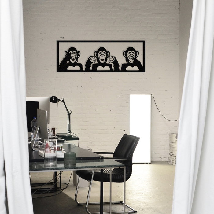 Wallity Three Monkeys-L Negro Wallity Three Monkeys-L Negro